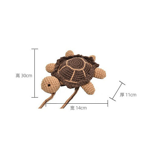 CP0006.Crochet Turtle Crossbody Bag – Cute Handmade Animal Purse