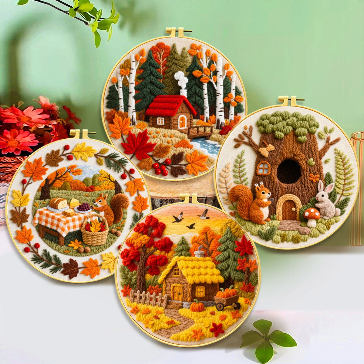 CLB0003.Autumn Series Embroidery DIY Kit(unfinished item)