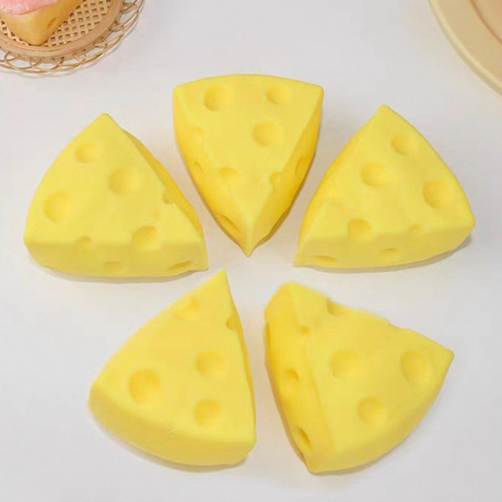 0007.【癒やしのむにむに】本物そっくり！チーズ型スクイーズ ストレス発散・リラックスに最適