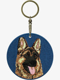 GJ0001.Double-Sided Embroidered Keychain – Cute Backpack Charm Pendant, Pet-Themed Creative Gift