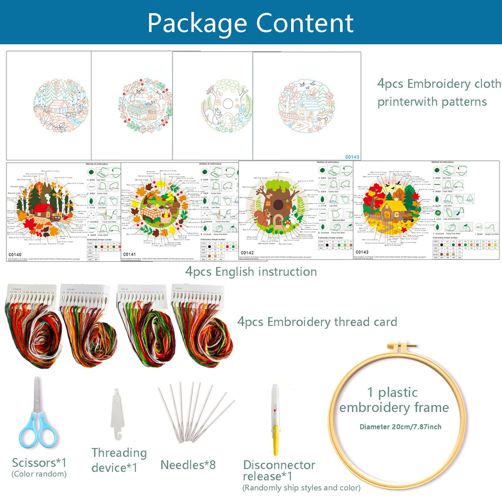 CLB0003.Autumn Series Embroidery DIY Kit(unfinished item)
