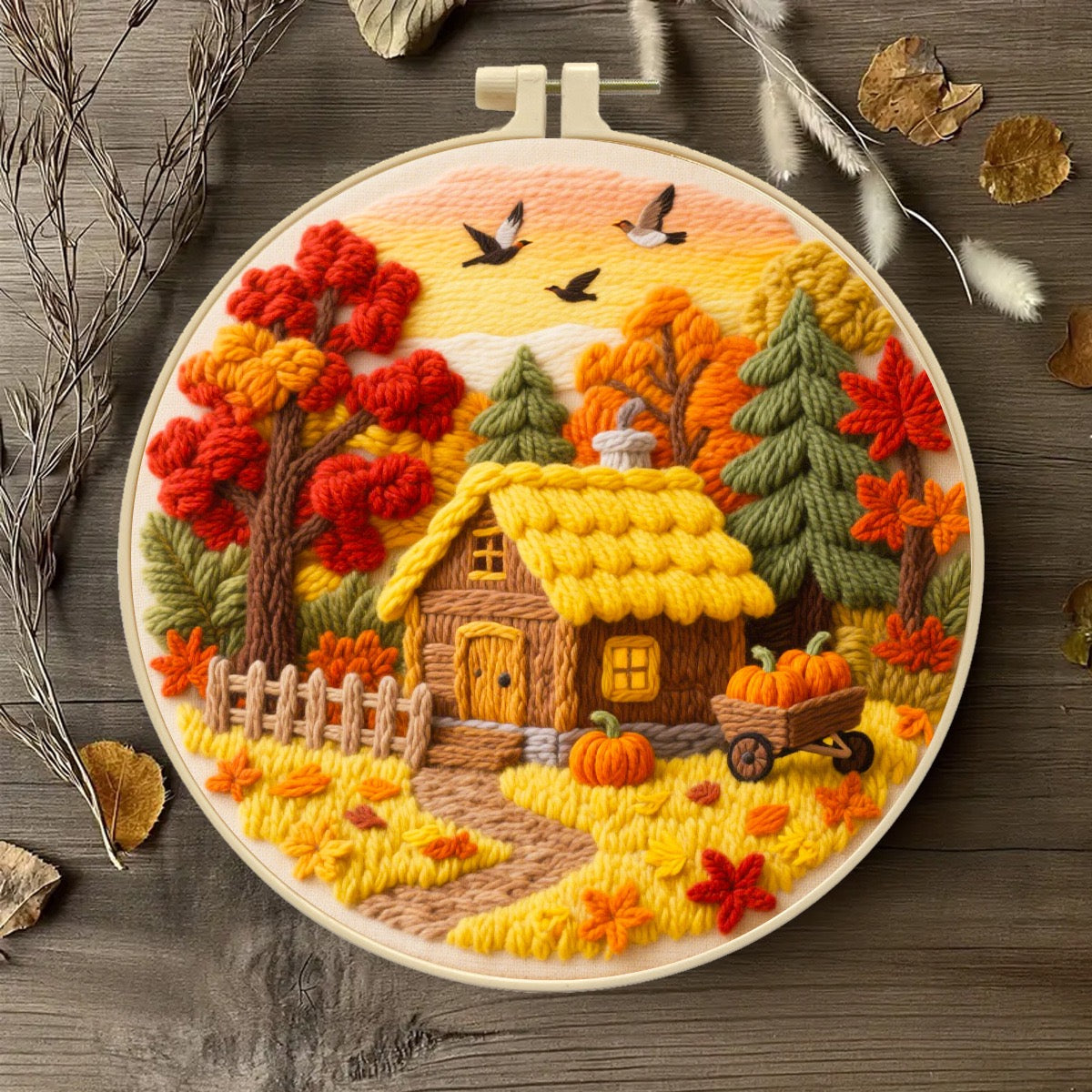 CLB0003.Autumn Series Embroidery DIY Kit(unfinished item)