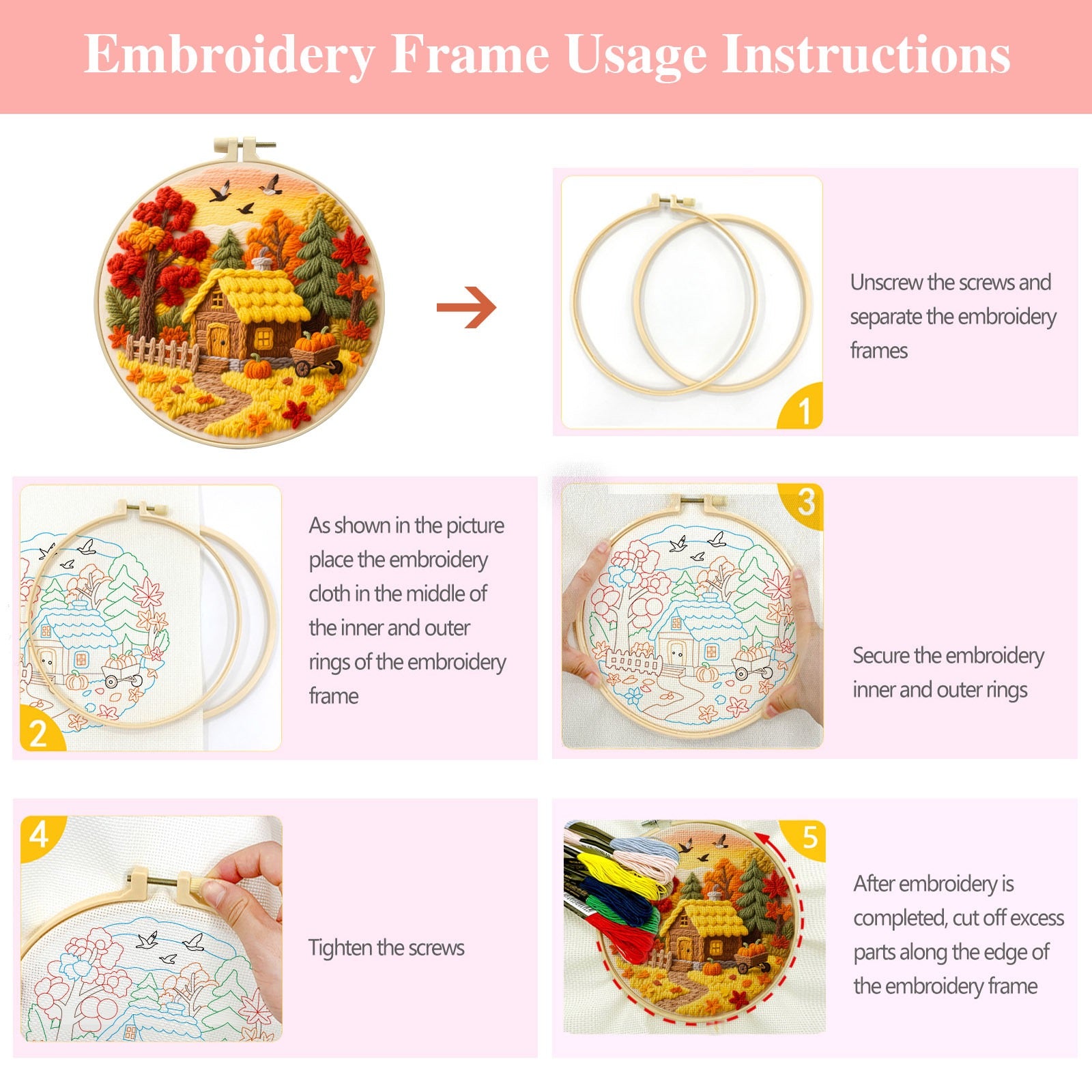 CLB0003.Autumn Series Embroidery DIY Kit(unfinished item)