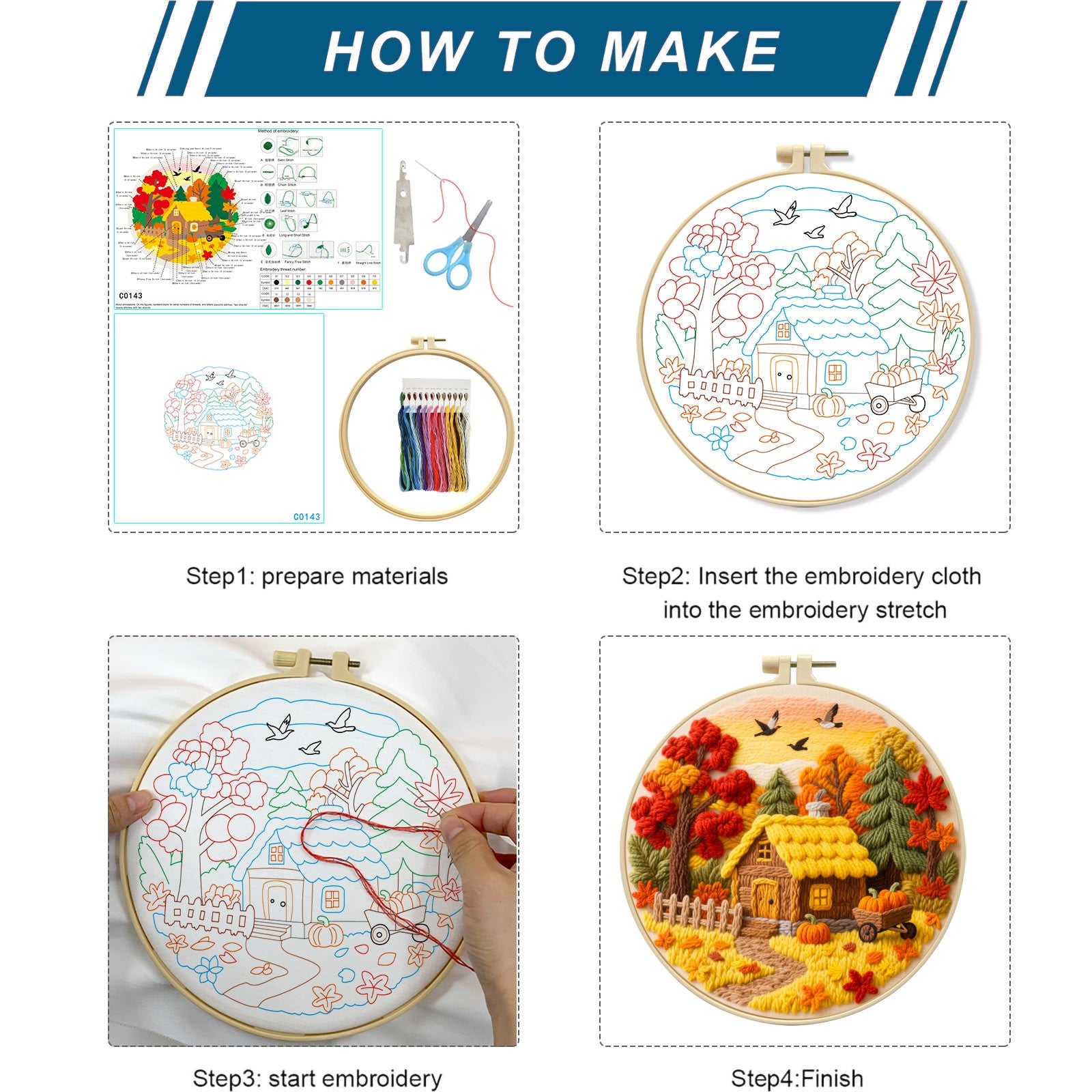 CLB0003.Autumn Series Embroidery DIY Kit(unfinished item)