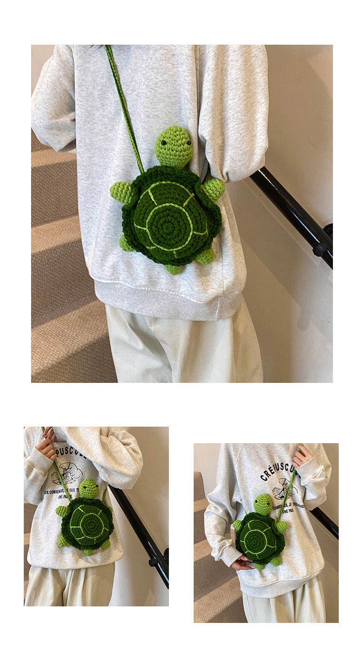 CP0006.Crochet Turtle Crossbody Bag – Cute Handmade Animal Purse
