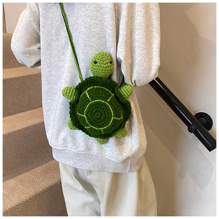 CP0006.Crochet Turtle Crossbody Bag – Cute Handmade Animal Purse