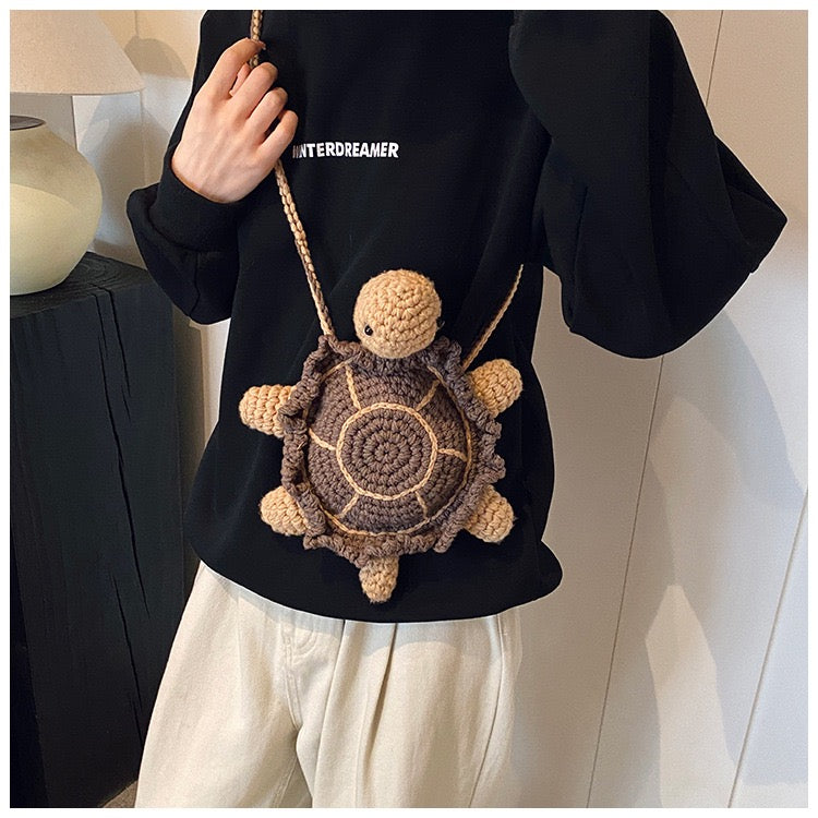 CP0006.Crochet Turtle Crossbody Bag – Cute Handmade Animal Purse