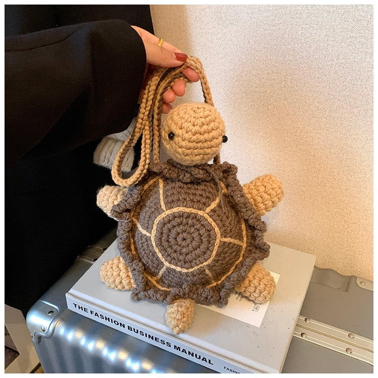 CP0006.Crochet Turtle Crossbody Bag – Cute Handmade Animal Purse