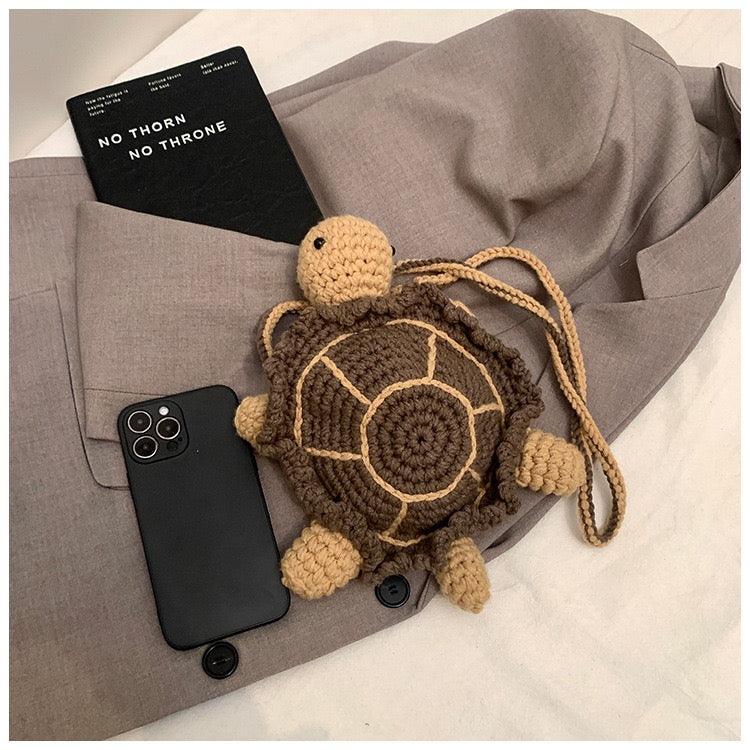 CP0006.Crochet Turtle Crossbody Bag – Cute Handmade Animal Purse
