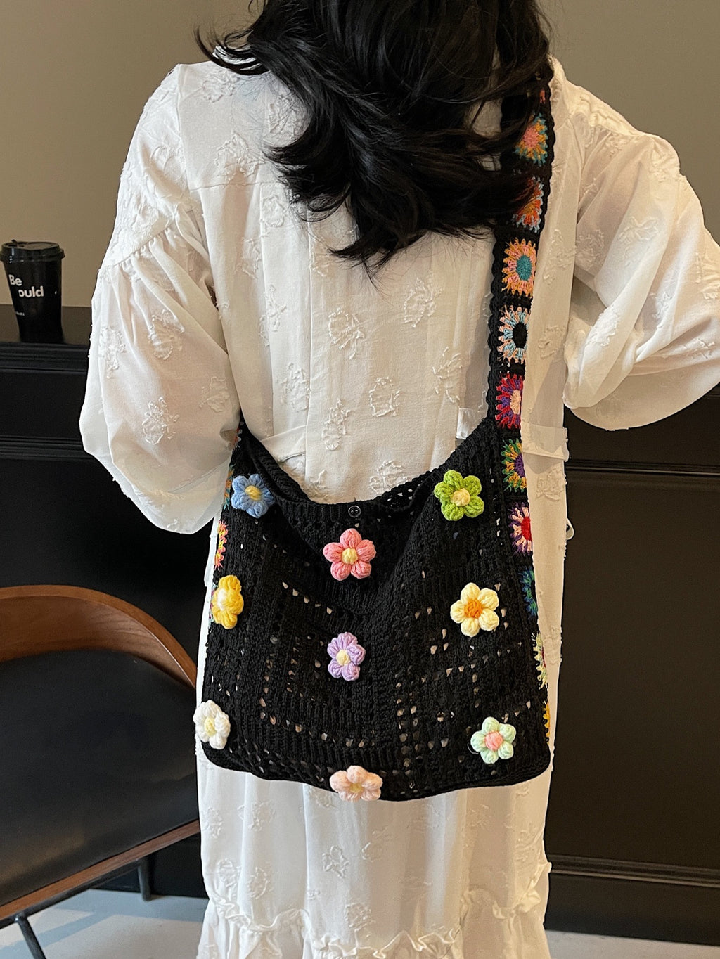 CP0008.Hollow Knit Shoulder Bag Large Capacity Crossbody Bag