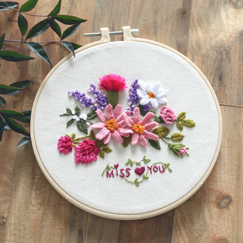 CLB0001. Embroidery DIY Kit – Pre-Printed Fabric Semi-Finished Craft Set(unfinished item)