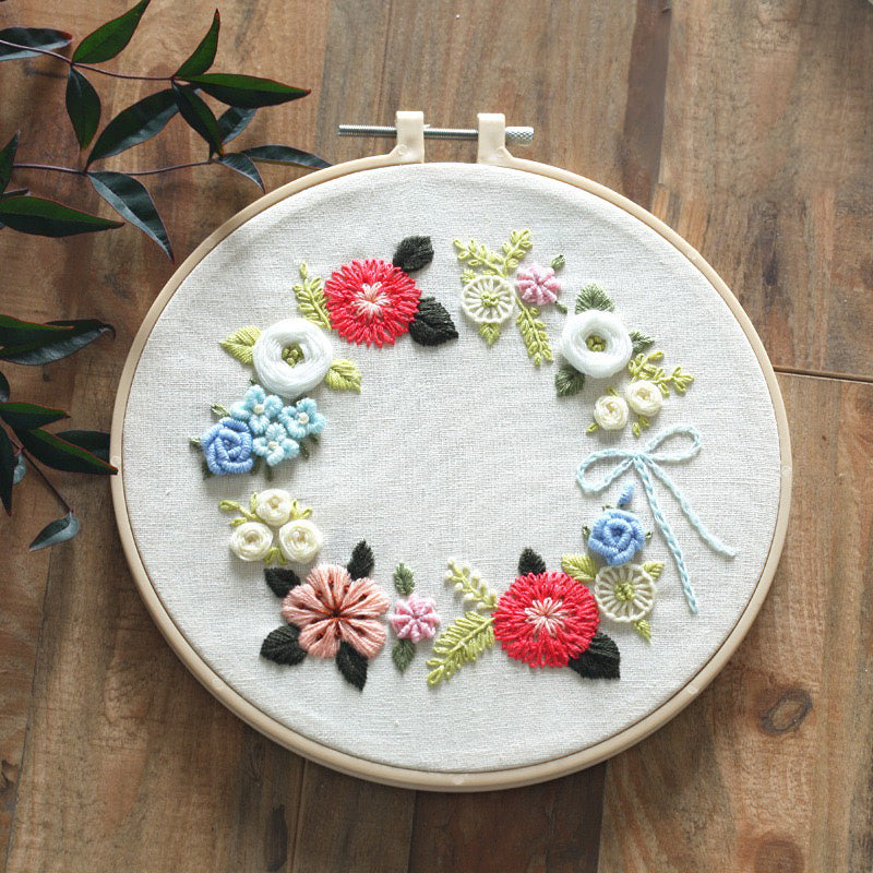 CLB0001. Embroidery DIY Kit – Pre-Printed Fabric Semi-Finished Craft Set(unfinished item)