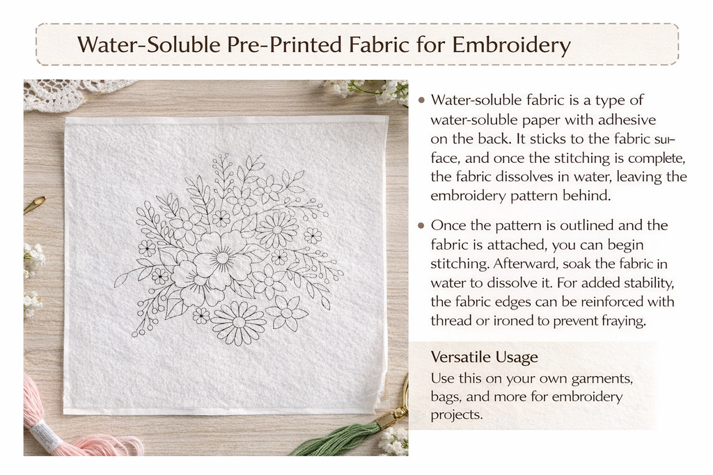 CLB0006.Autumn Floral DIY Embroidery Kit – Handmade Fabric Craft Set(unfinished item)