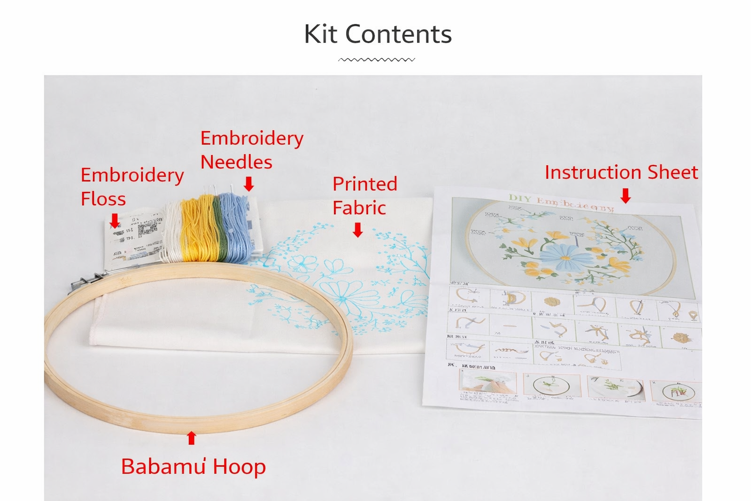 CLB0001. Embroidery DIY Kit – Pre-Printed Fabric Semi-Finished Craft Set(unfinished item)