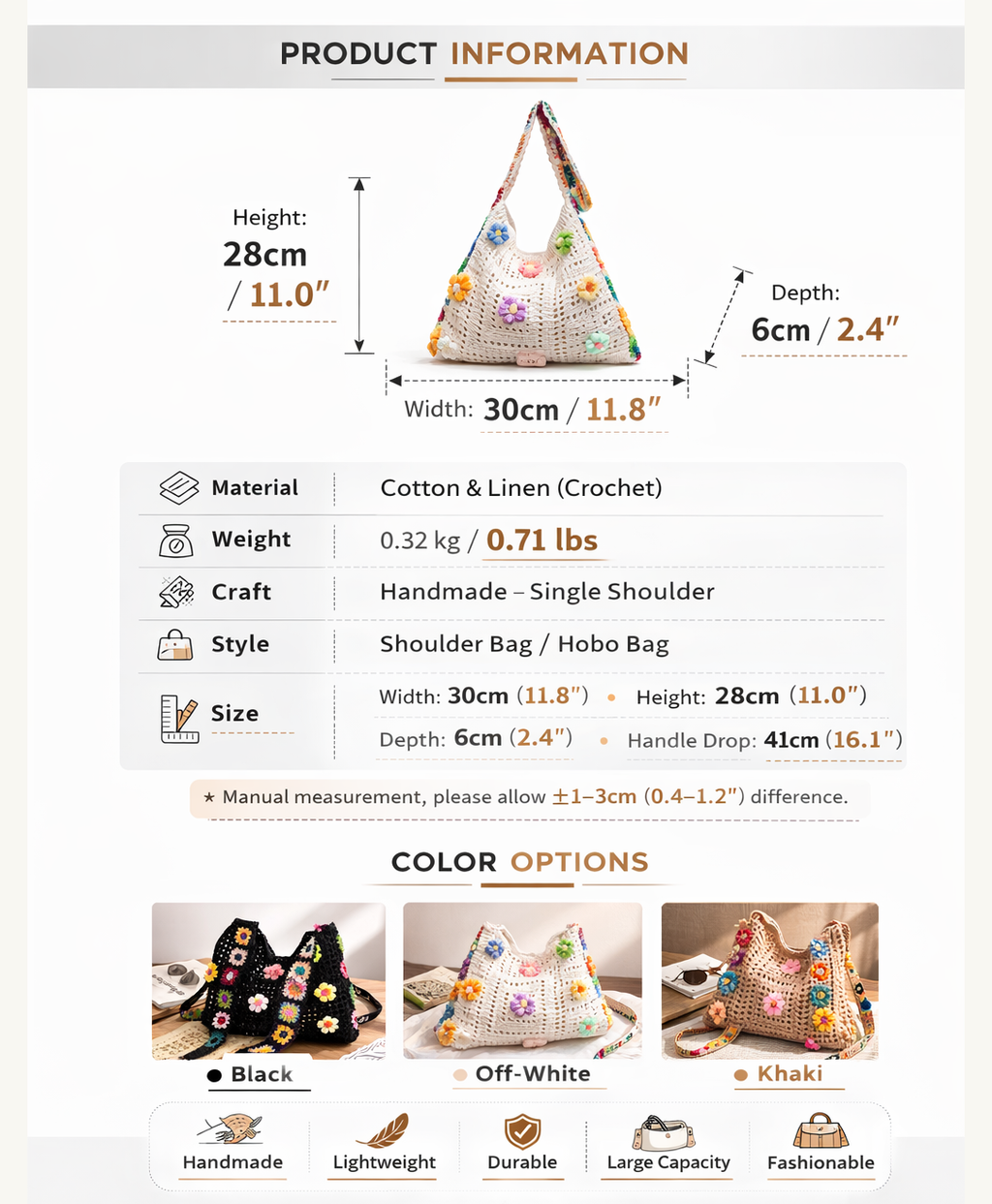 CP0008.Hollow Knit Shoulder Bag Large Capacity Crossbody Bag