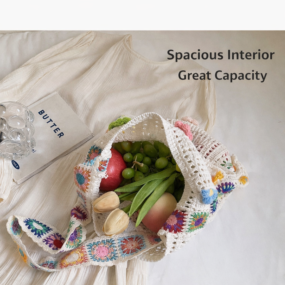 CP0008.Hollow Knit Shoulder Bag Large Capacity Crossbody Bag