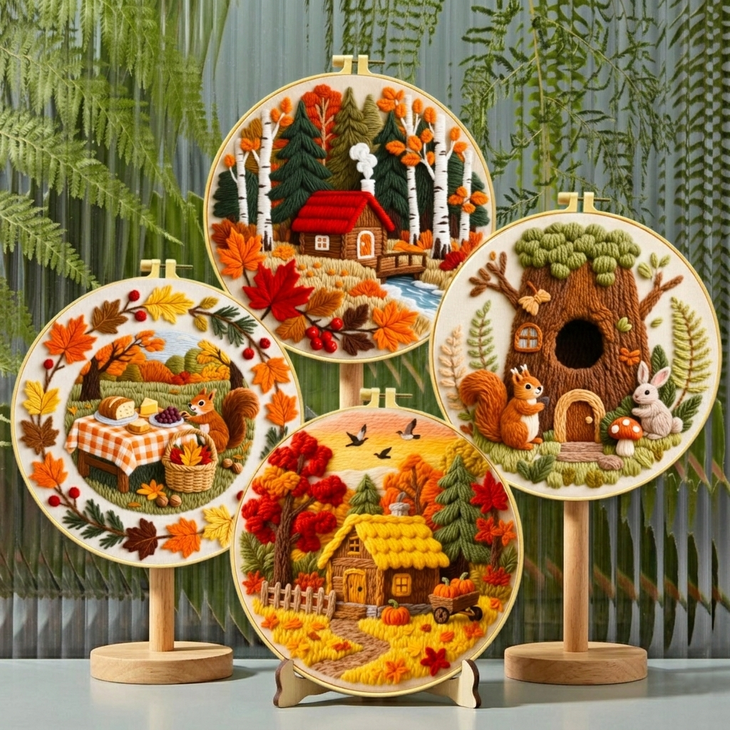 CLB0003.Autumn Series Embroidery DIY Kit(unfinished item)