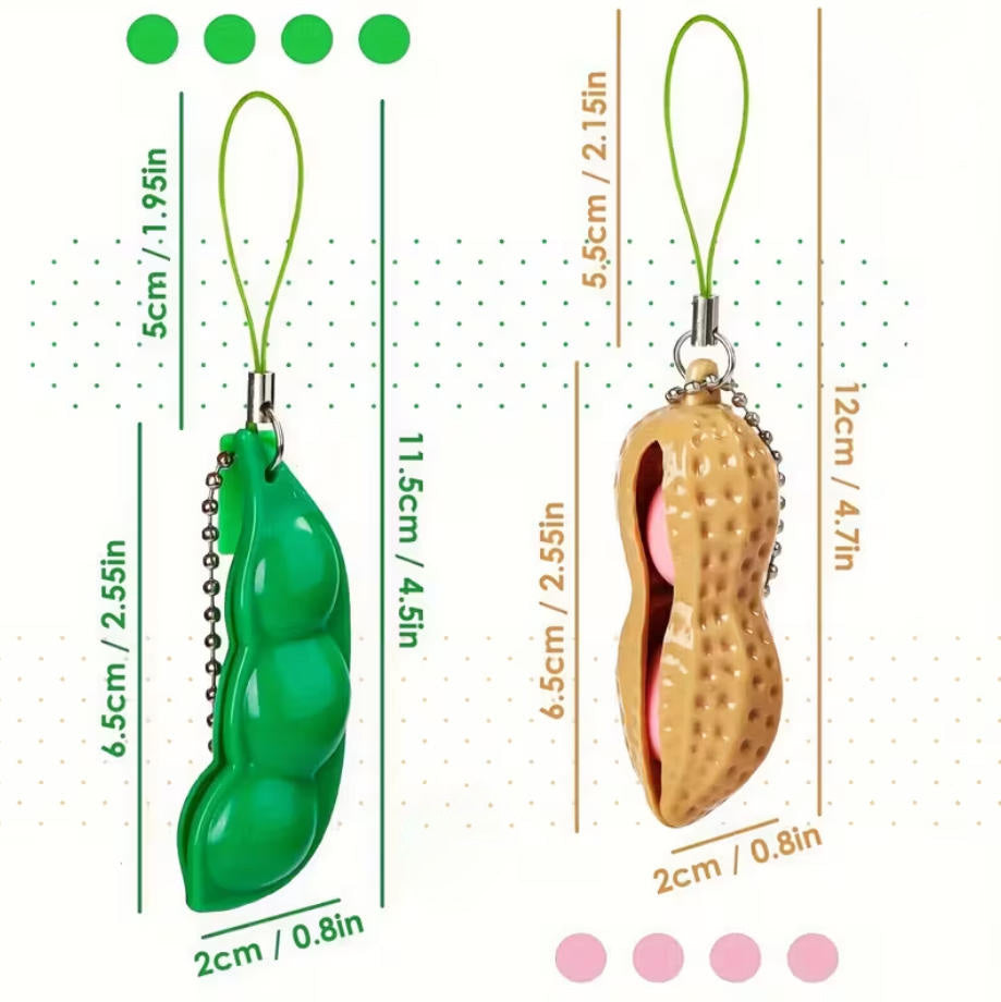 0010.絞る豆キーホルダー ミニ発明玩具。特に大豆ミニ発明玩具、ピーナッツポップコーンミニ発明玩具が入っています