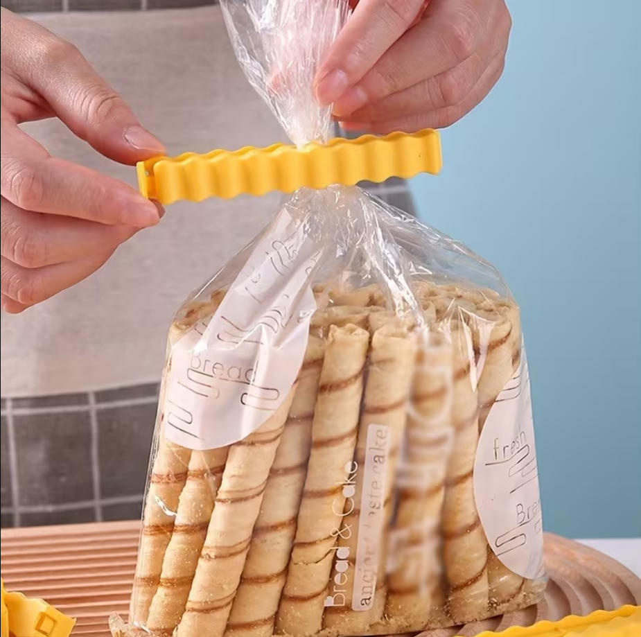 0011.スナック用チップ型シーリングクリップ12個と収納容器セット - キッチンでのフライドポテトの鮮度を保つのに最適